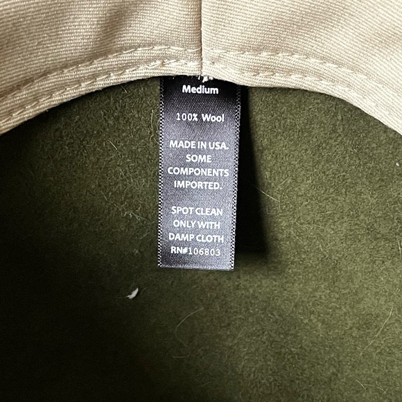 Duluth Trading Olive Green Wool Fedora Hat Lite Felt Water Repellent Crushable - Picture 4 of 12